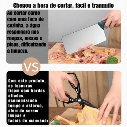 Tesoura Multiuso para Cozinha – Cortador de Ossos, Descascador de Escamas e Abridor