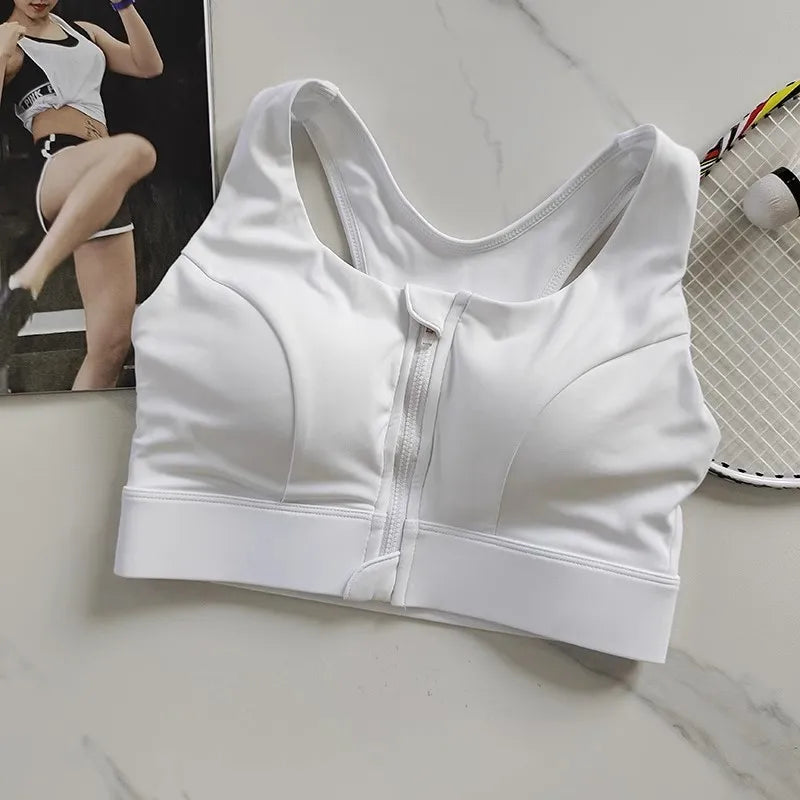 Top Fitness Feminino com Zíper – Suporte Forte e Tecnologia Quick Dry para Treinos Intensos