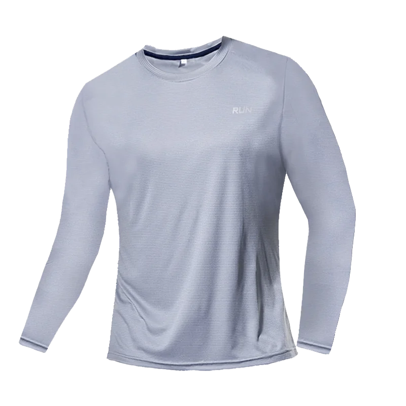 Camiseta Fitness Masculina Respirável com Manga Longa – Rápida Secagem para Treinos
