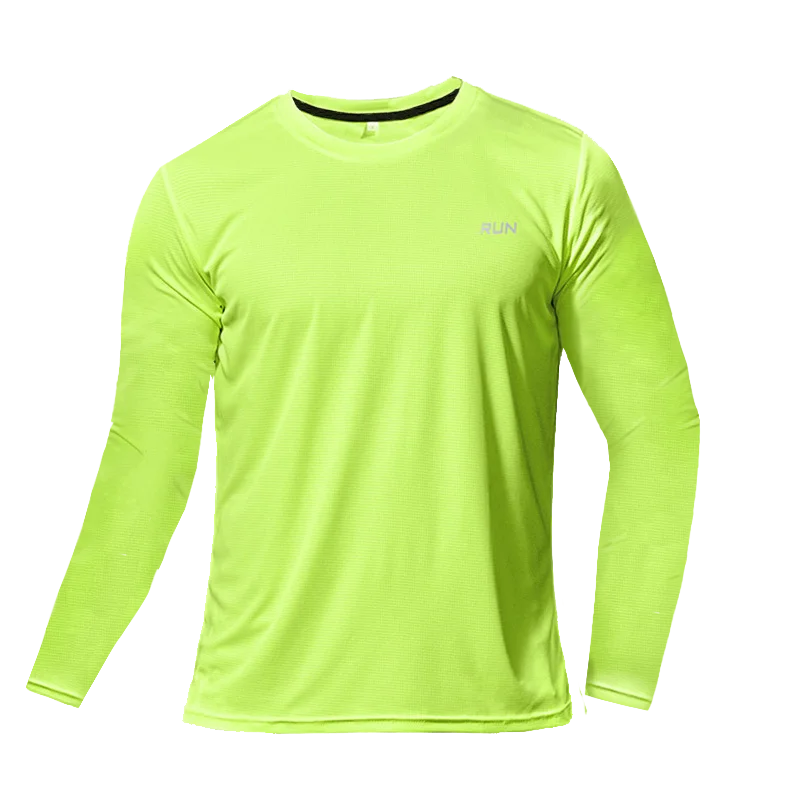 Camiseta Fitness Masculina Respirável com Manga Longa – Rápida Secagem para Treinos