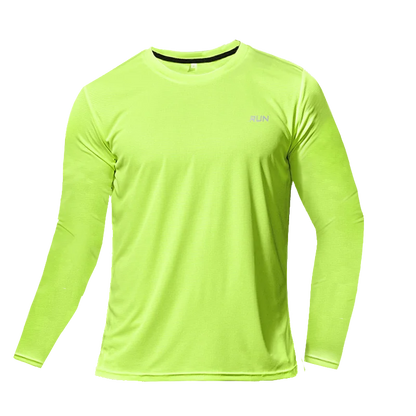 Camiseta Fitness Masculina Respirável com Manga Longa – Rápida Secagem para Treinos