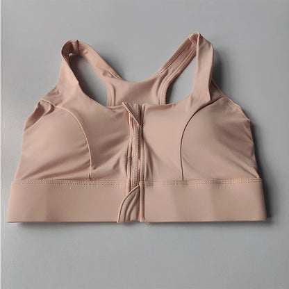 Top Fitness Feminino com Zíper – Suporte Forte e Tecnologia Quick Dry para Treinos Intensos