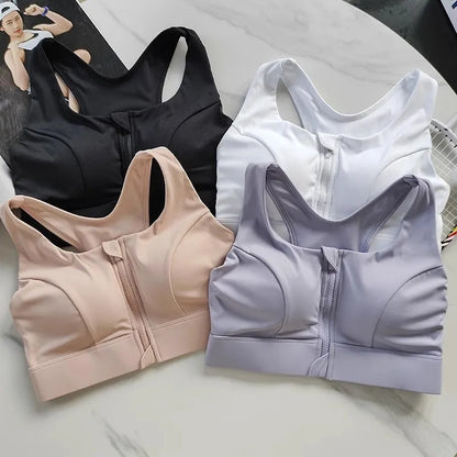 Top Fitness Feminino com Zíper – Suporte Forte e Tecnologia Quick Dry para Treinos Intensos