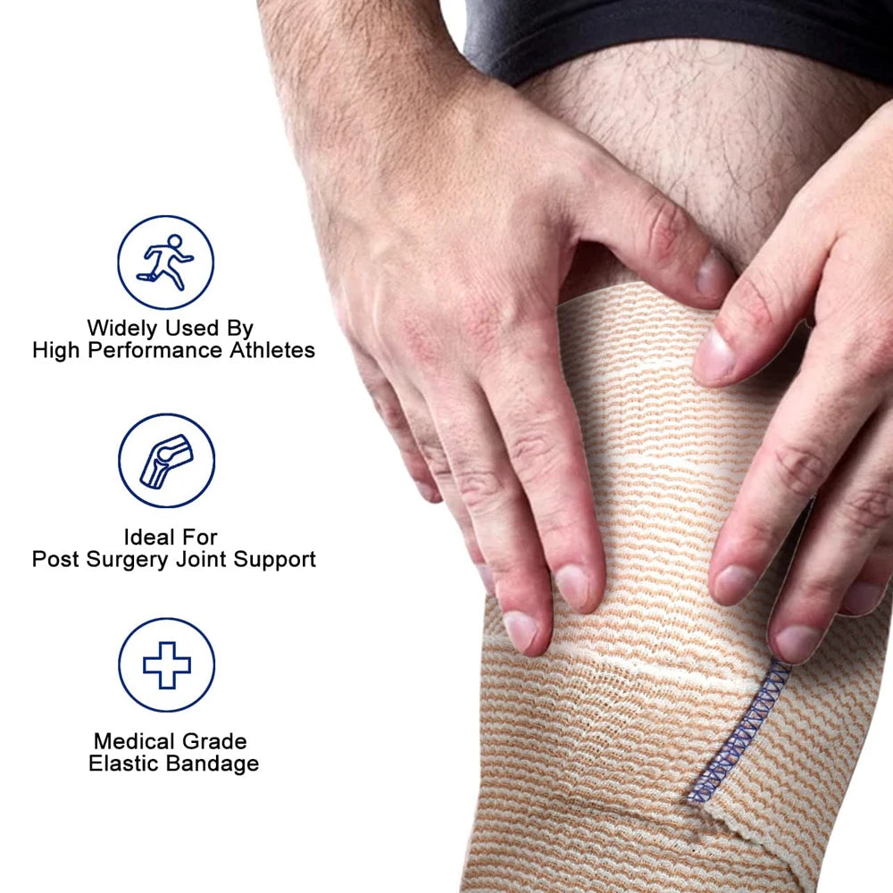 Faixa de Compressão Esportiva com Fecho – Bandagem Elástica para Treino e Emergências