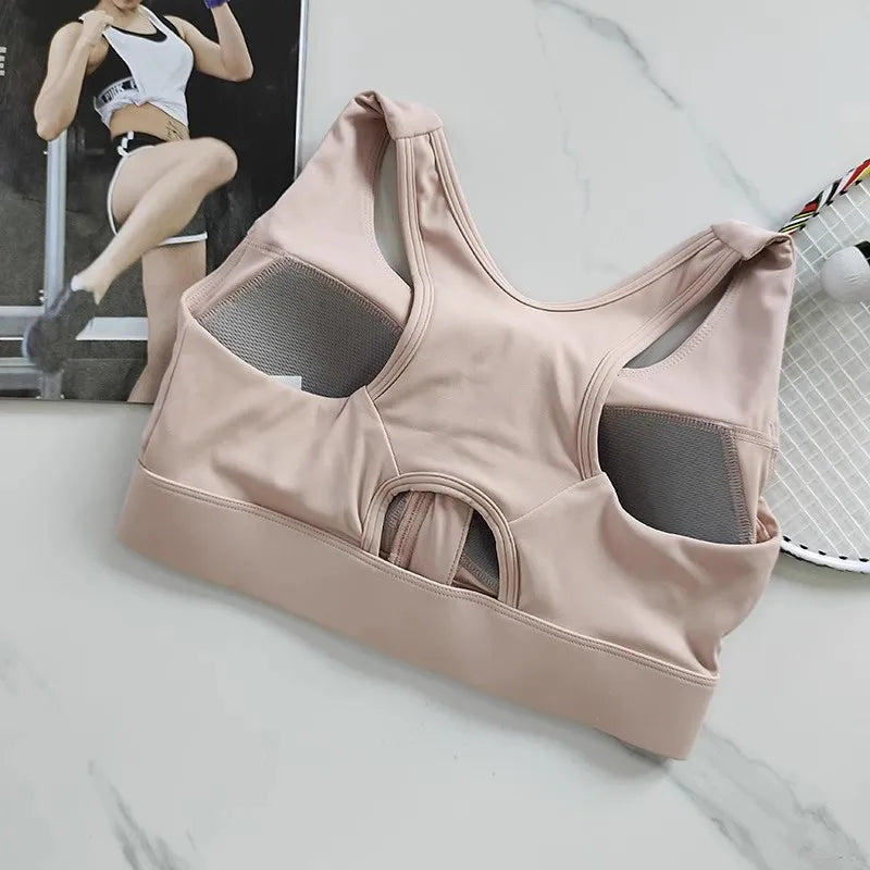 Top Fitness Feminino com Zíper – Suporte Forte e Tecnologia Quick Dry para Treinos Intensos