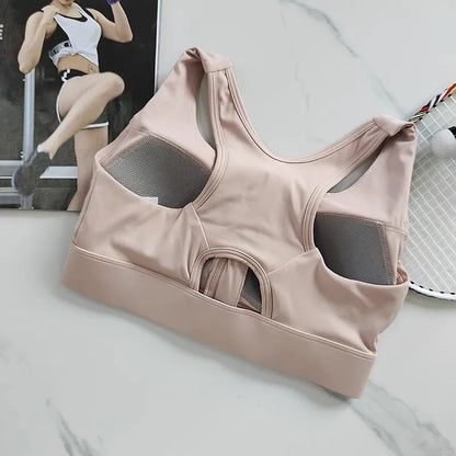 Top Fitness Feminino com Zíper – Suporte Forte e Tecnologia Quick Dry para Treinos Intensos