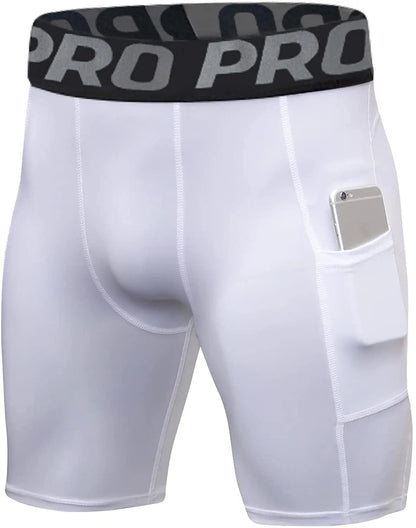 Shorts Masculino Academia com Bolsos + Legging Compressão para Corrida e Basquete