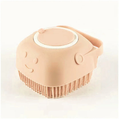 Escova de Banho para Pets em Silicone | Massageadora com Dispenser de Shampoo