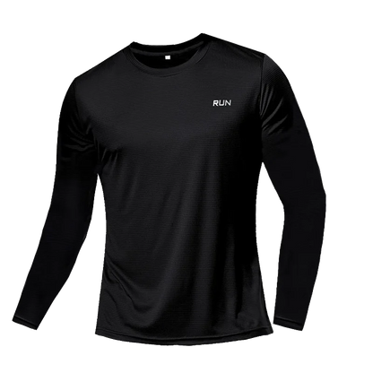 Camiseta Fitness Masculina Respirável com Manga Longa – Rápida Secagem para Treinos