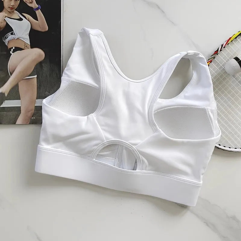 Top Fitness Feminino com Zíper – Suporte Forte e Tecnologia Quick Dry para Treinos Intensos