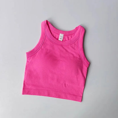 Top Esportivo Feminino Sem Costura com Bojo – Cropped para Yoga, Corrida e Academia