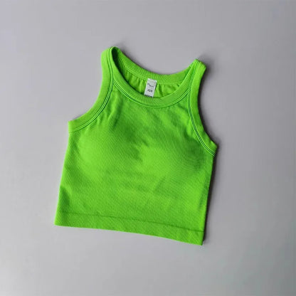 Top Esportivo Feminino Sem Costura com Bojo – Cropped para Yoga, Corrida e Academia
