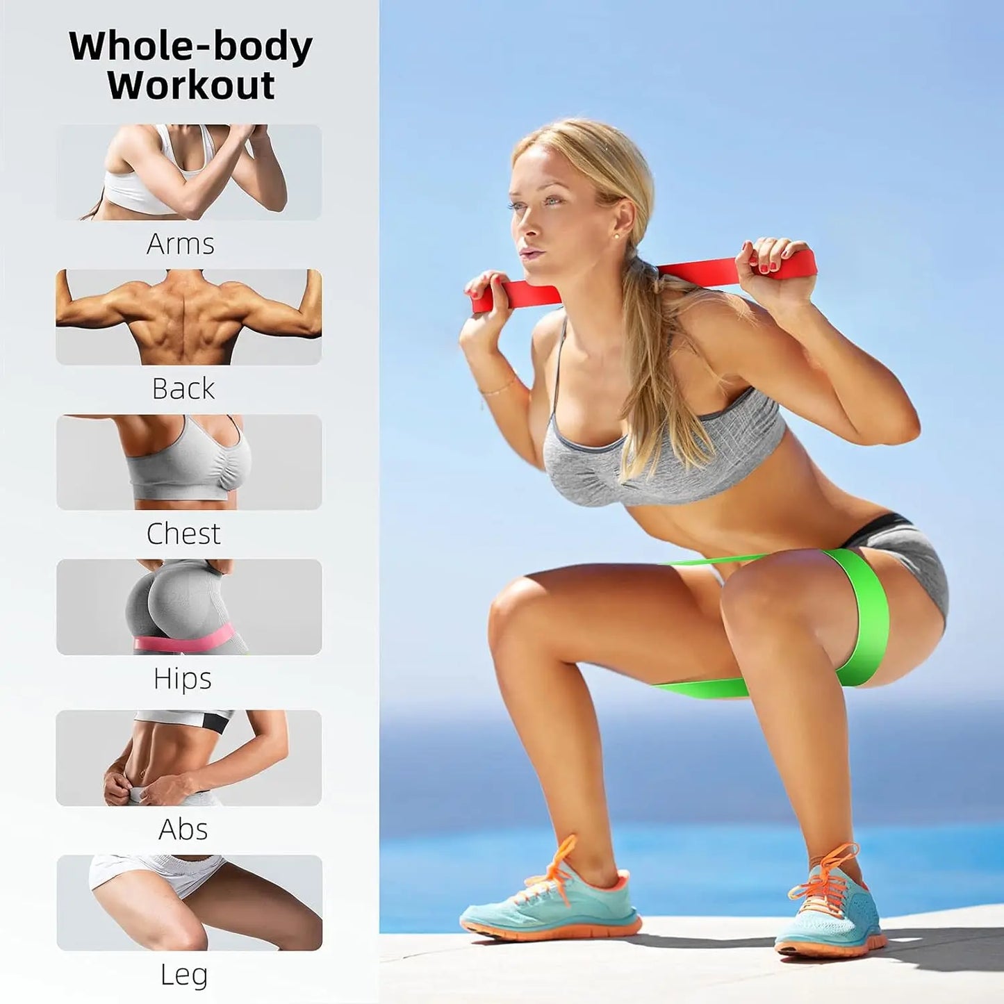 Faixas Elásticas de Resistência – Treino para Pernas, Glúteos e Fisioterapia
