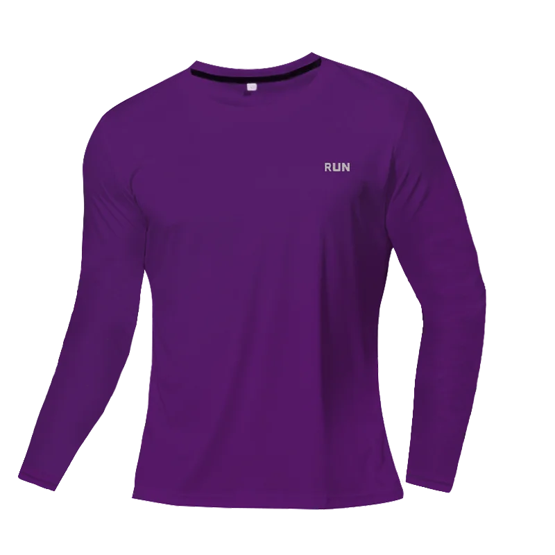 Camiseta Fitness Masculina Respirável com Manga Longa – Rápida Secagem para Treinos