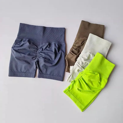 Shorts Feminino Cintura Alta para Yoga – Levanta Bumbum e Respirável para Treino