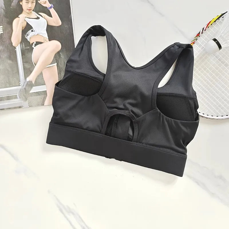 Top Fitness Feminino com Zíper – Suporte Forte e Tecnologia Quick Dry para Treinos Intensos