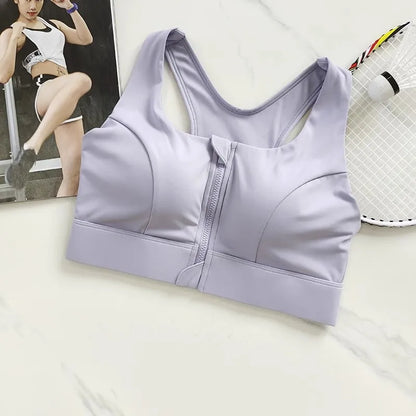 Top Fitness Feminino com Zíper – Suporte Forte e Tecnologia Quick Dry para Treinos Intensos