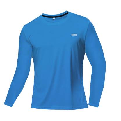 Camiseta Fitness Masculina Respirável com Manga Longa – Rápida Secagem para Treinos