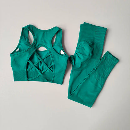 Conjunto Fitness Feminino Completo – Sutiã e Legging Modeladora para Academia e Corrida