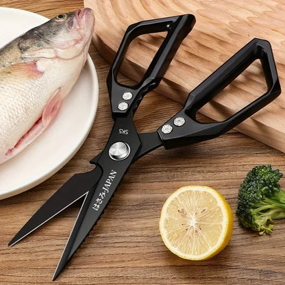 Tesoura Multiuso para Cozinha – Cortador de Ossos, Descascador de Escamas e Abridor