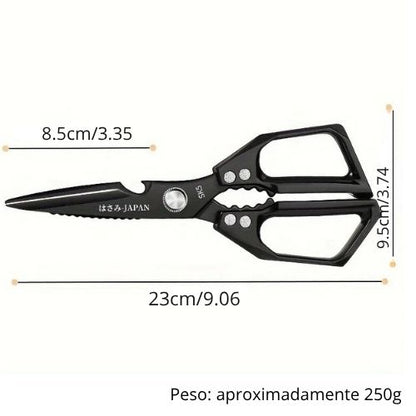 Tesoura Multiuso para Cozinha – Cortador de Ossos, Descascador de Escamas e Abridor